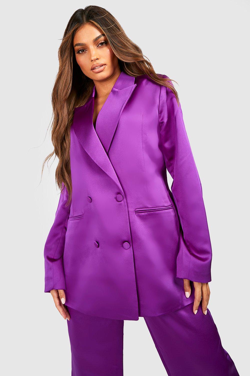 Purple deals satin blazer